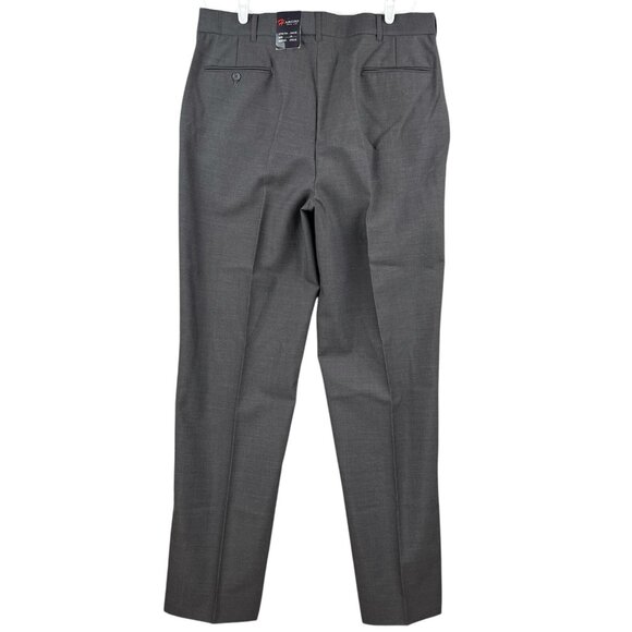 HARGIO Dress Line Men's Blend Wool Grey Dress Pants Size 38x34 Flat Front NWT - Picture 3 of 13